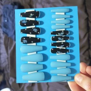 Butterfly Sky Blue Press On Nails